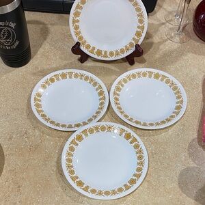 Corelle 6 3/4" BUTTERFLY GOLD Salad Bread Plates Set of 4